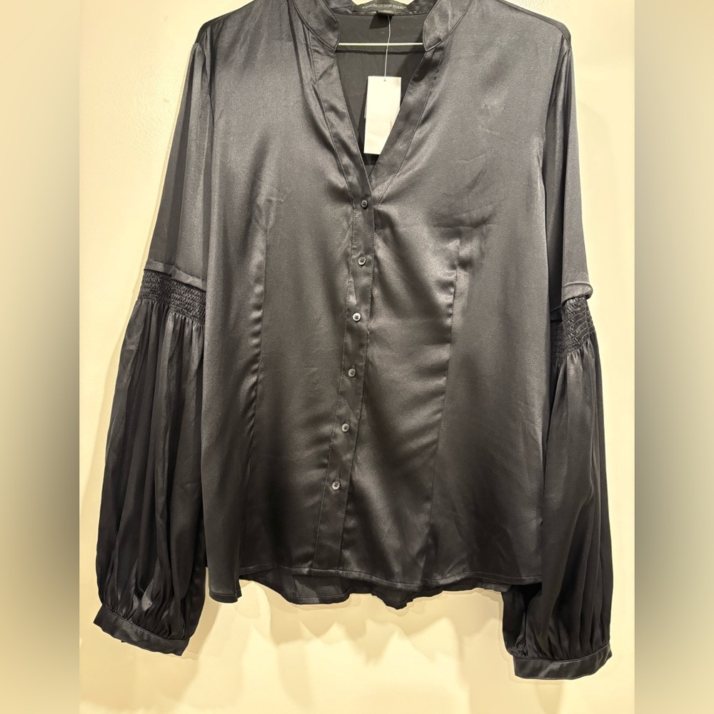 * NWT 95% silk EXPRESS Design studio Large long sleeve blouse